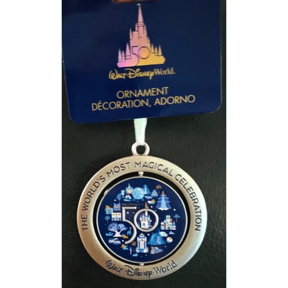 NWT Walt Disney World 50th Anniversary Mickey Mouse 4 Parks Spinner Ornament - Picture 2 of 5